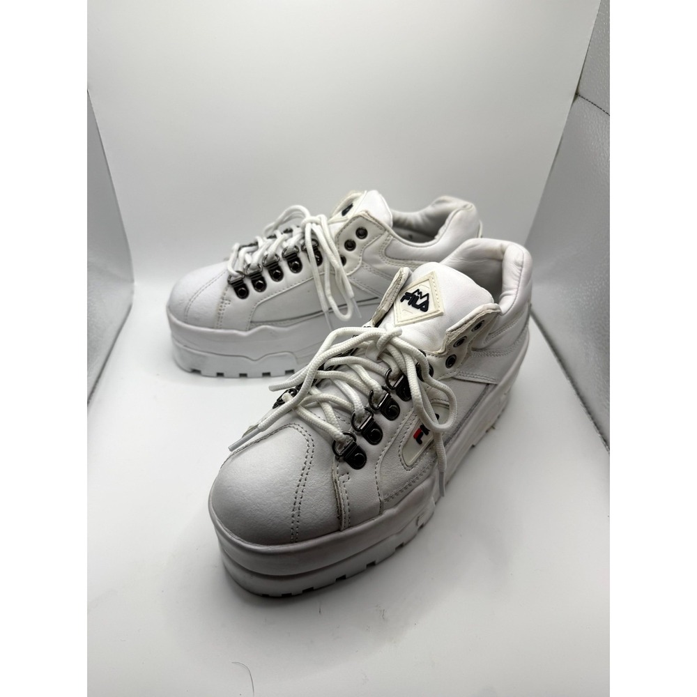 Fila Trailblazer Wedge 5HM00524-125 Womens 7.5 Sneakers White‎ Leather Shoes